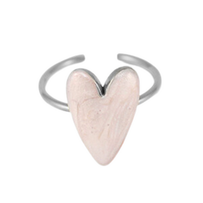 Ring Hart | Pearl Lichtroze Zilver