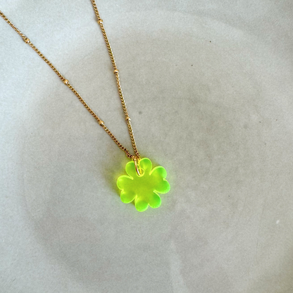 Ketting Lume Charms | Klavertje Neon Yellow Gold