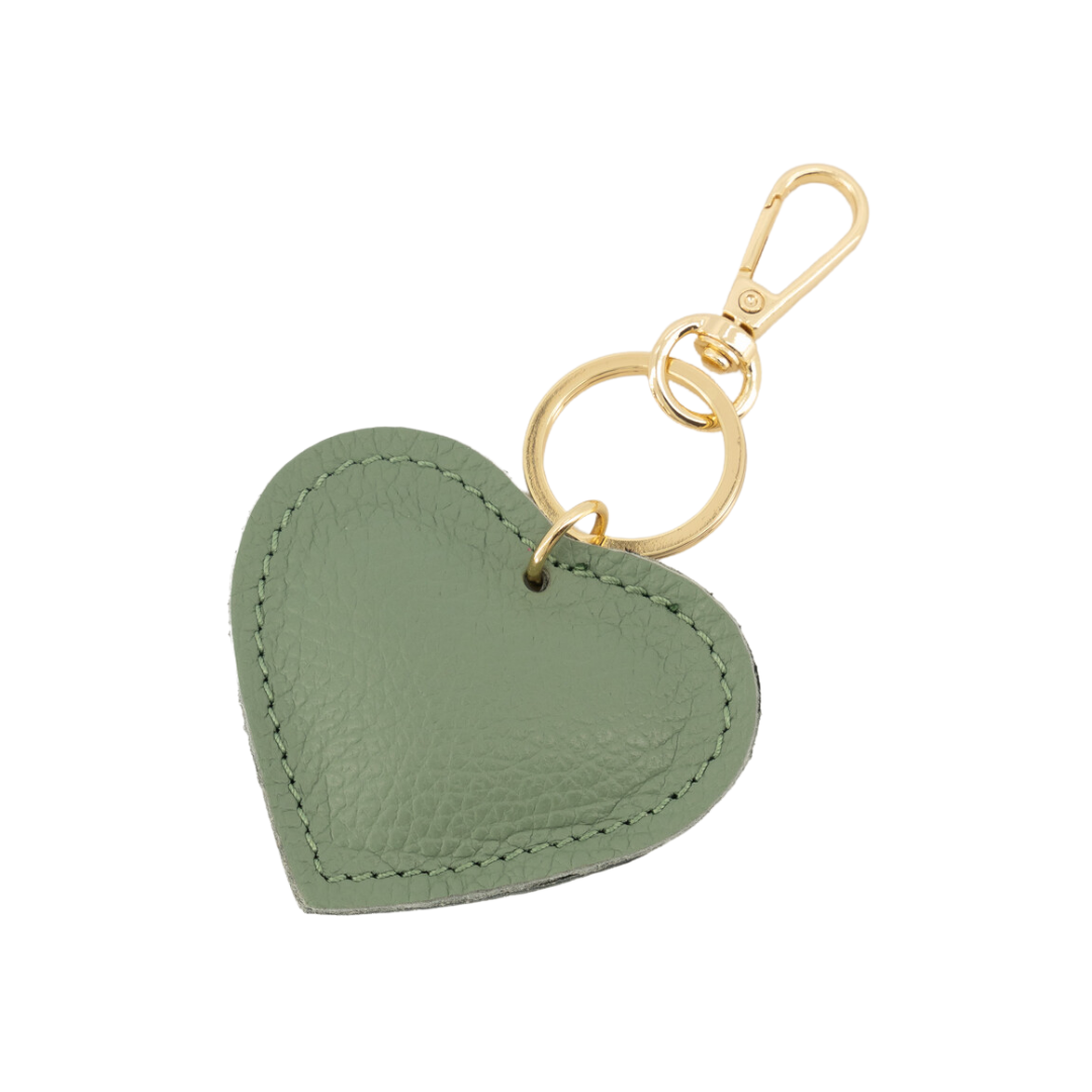 Sleutelhanger Hart Leer | Zeegroen