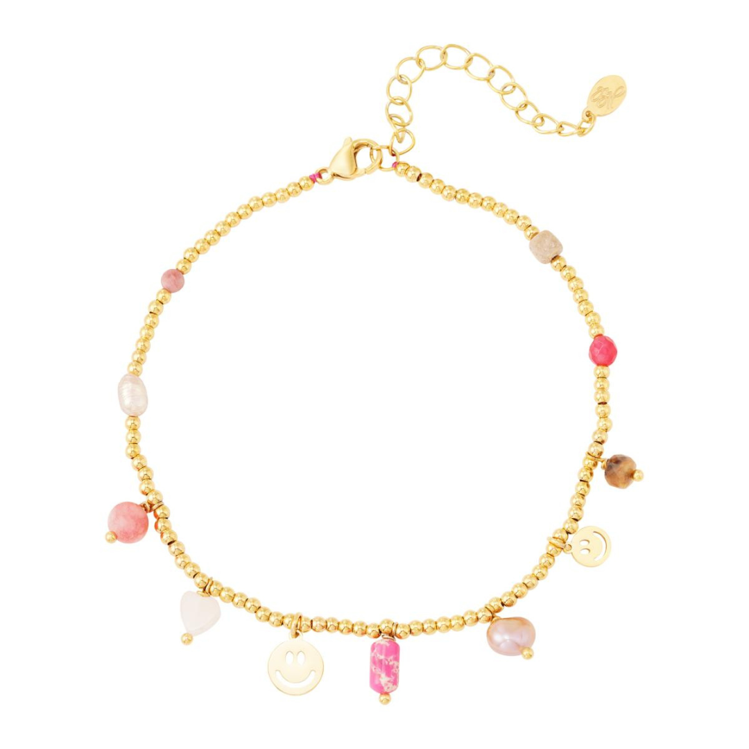 Anklet Smile Purple Pink