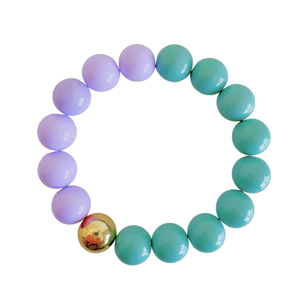 Bold Beads Armband Two Tone | Wisteria &amp; Ocean - 14 mm
