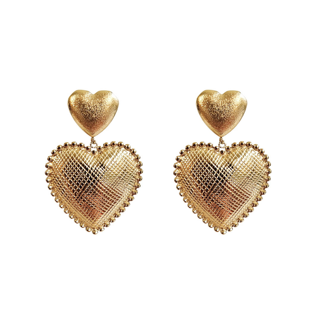 Statement Oorbellen Hearts | Goud