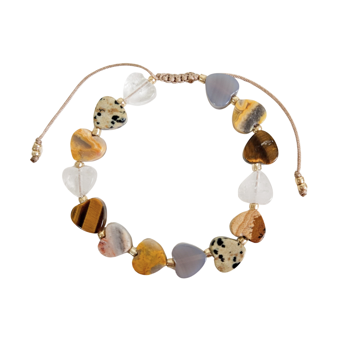 Armband Natuursteen Hartjes | Mix Naturel