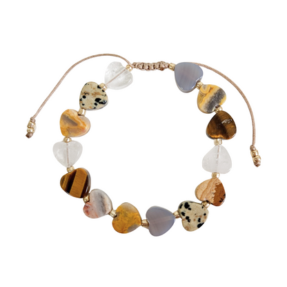 Armband Natuursteen Hartjes | Mix Naturel