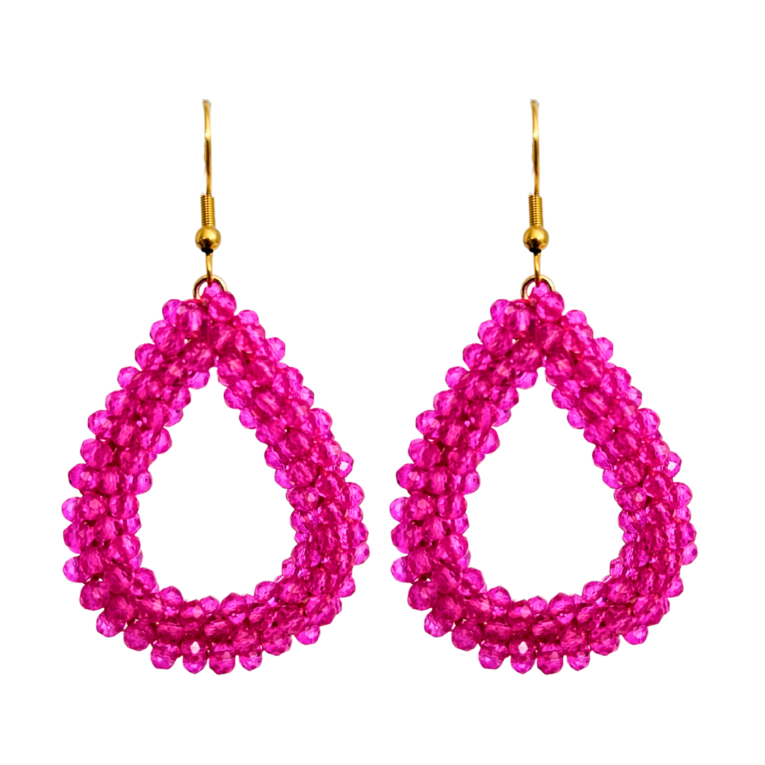 Oorbellen Druppel Facet | Fuchsia