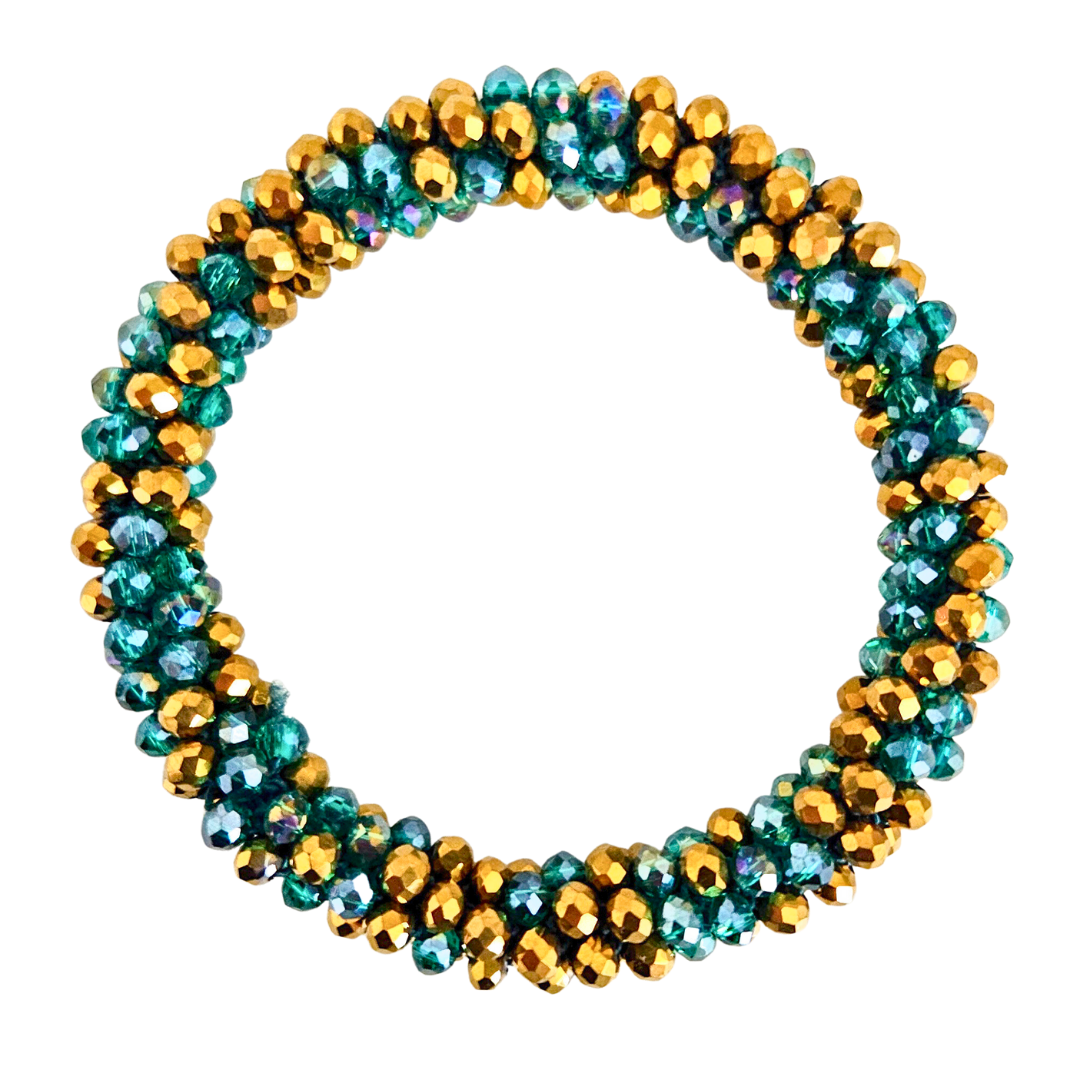 Roll On Facet Bracelet | Gold-Turquoise