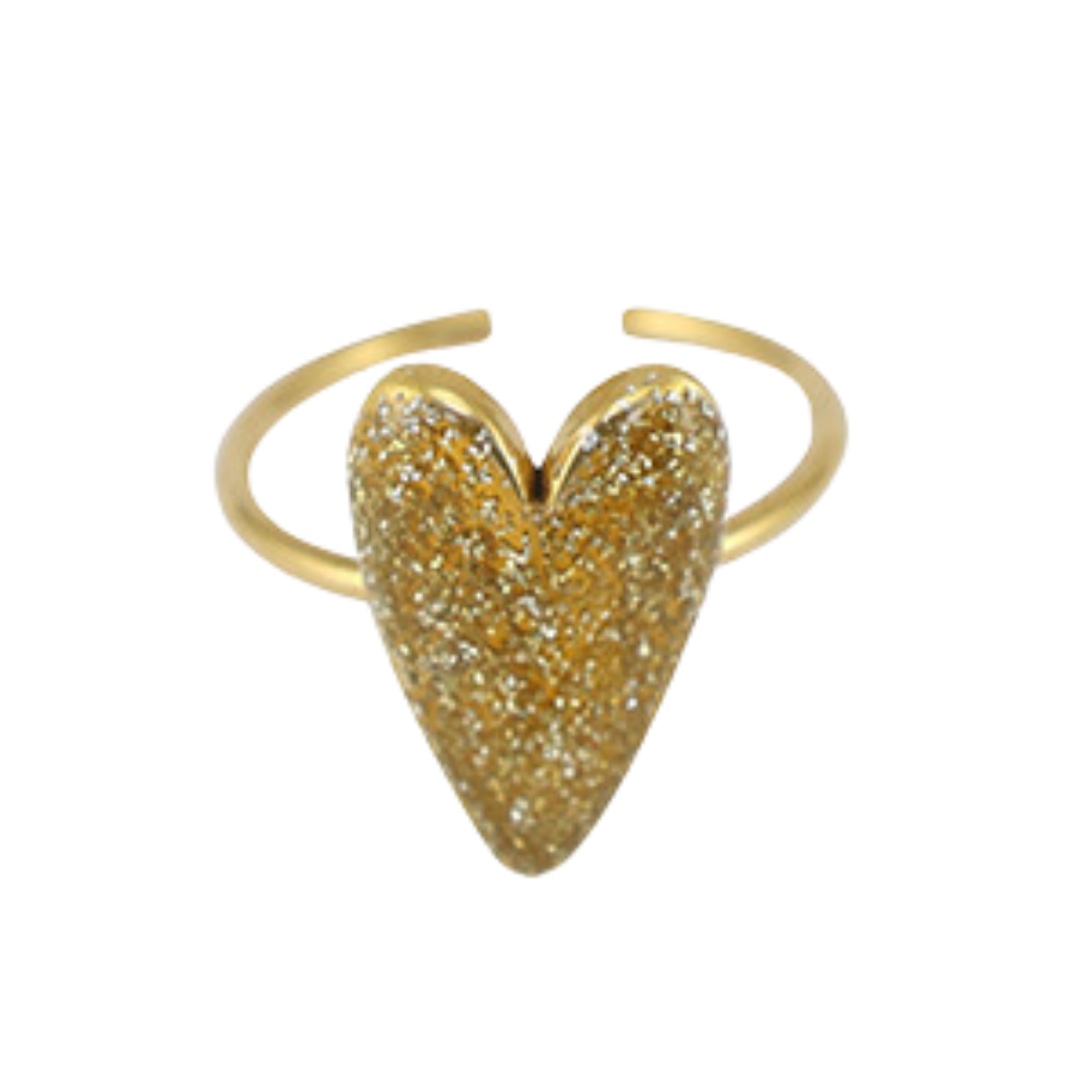 Ring Hart | Glitter Goud