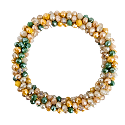 Roll On Facet Bracelet | Green-Beige