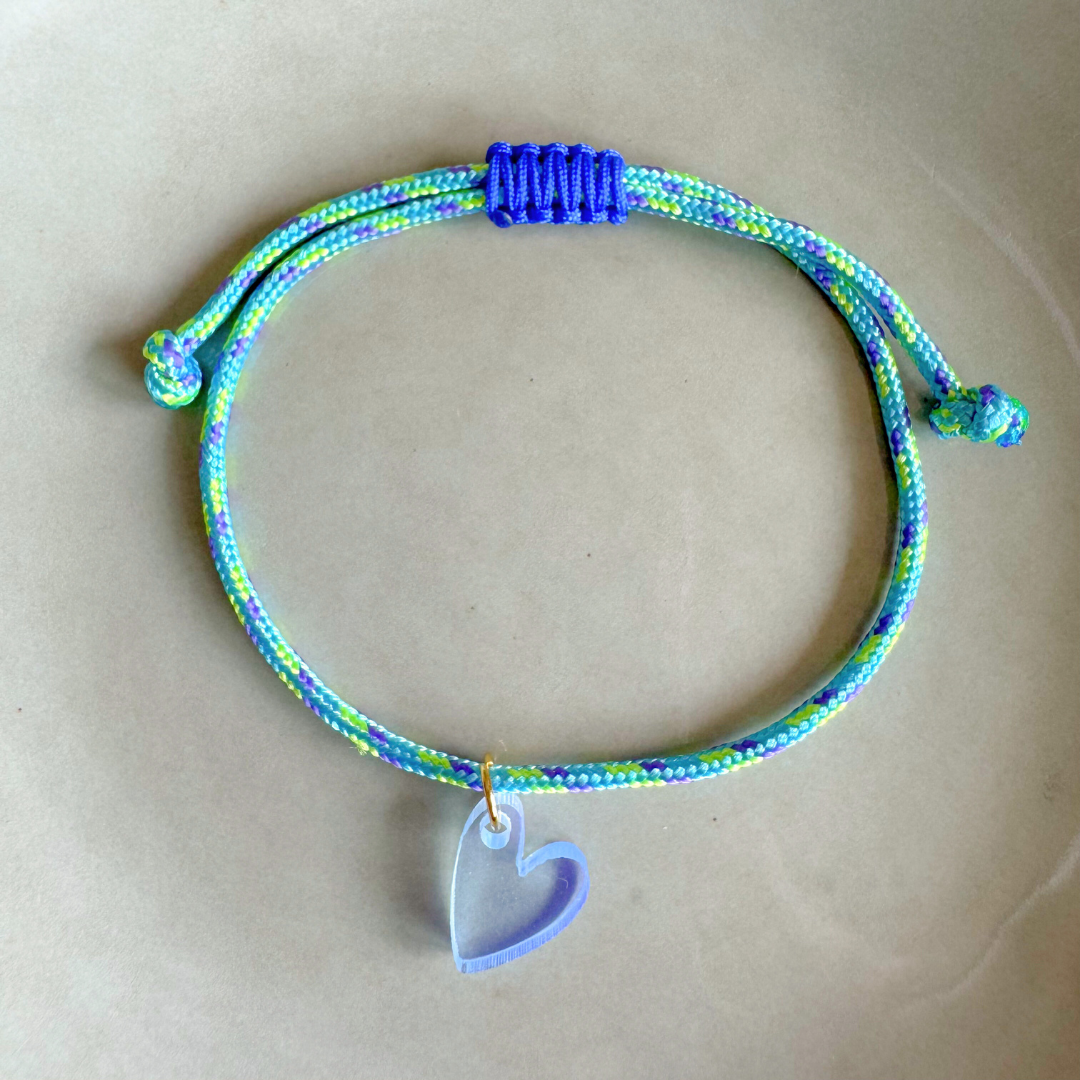 Armband Lume Charms | Heart Neon Blue