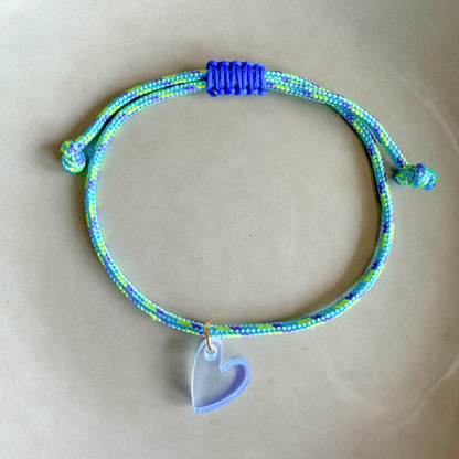 Armband Lume Charms  | Heart Neon Blue