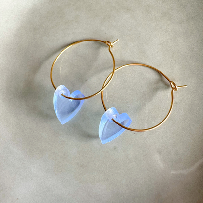 Earrings Creoles Bright Pink | Gold