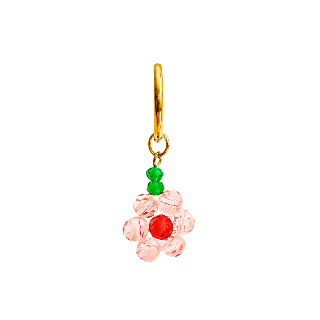 Single Earring Flower Pink