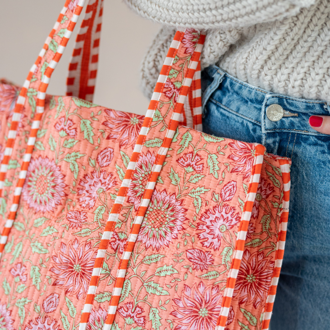 Tote Bag Veerle | Flowers Peach