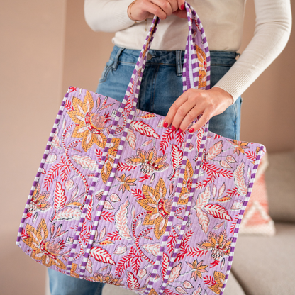 Tote Bag Veerle | Flowers Lila