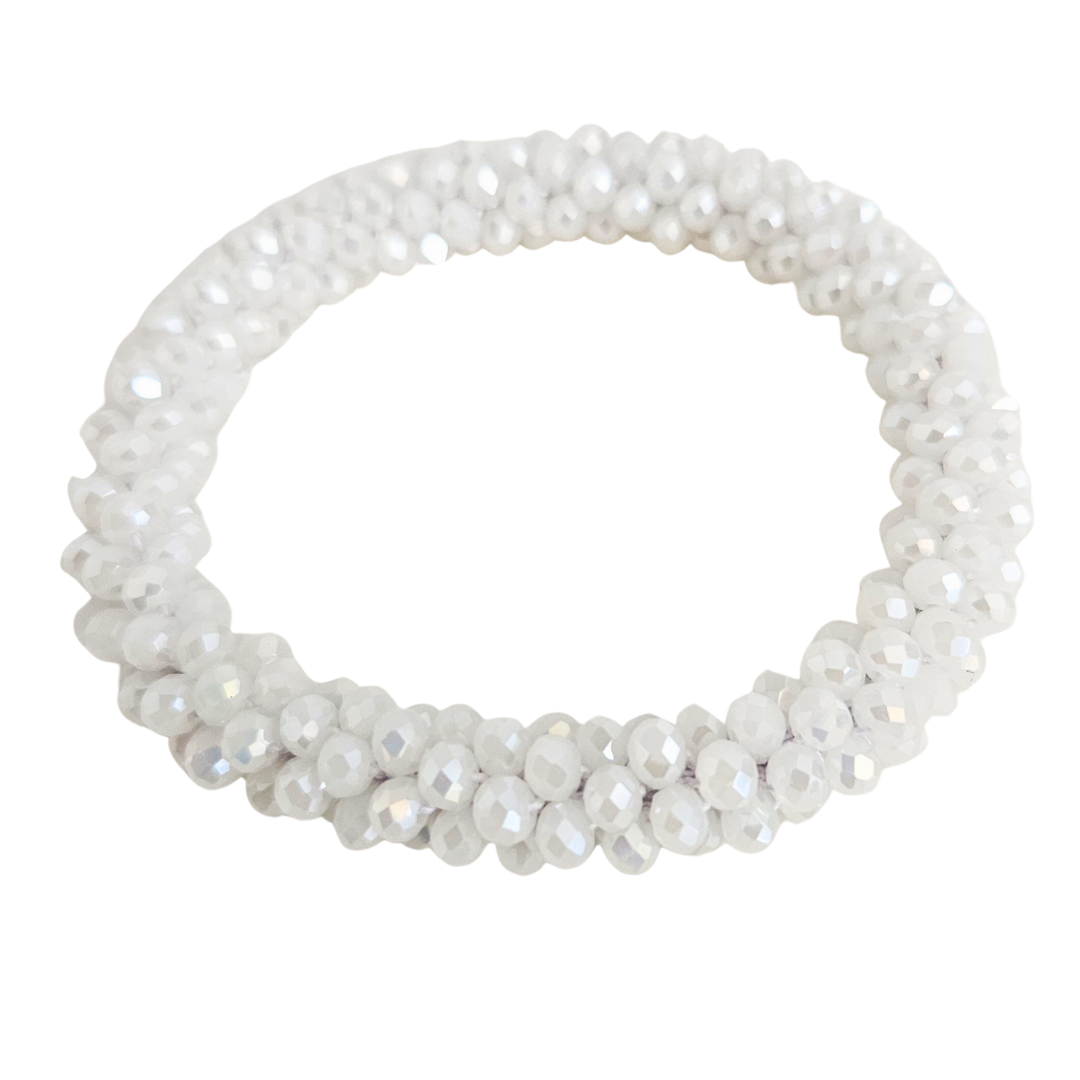 Roll On Facet Armband | White