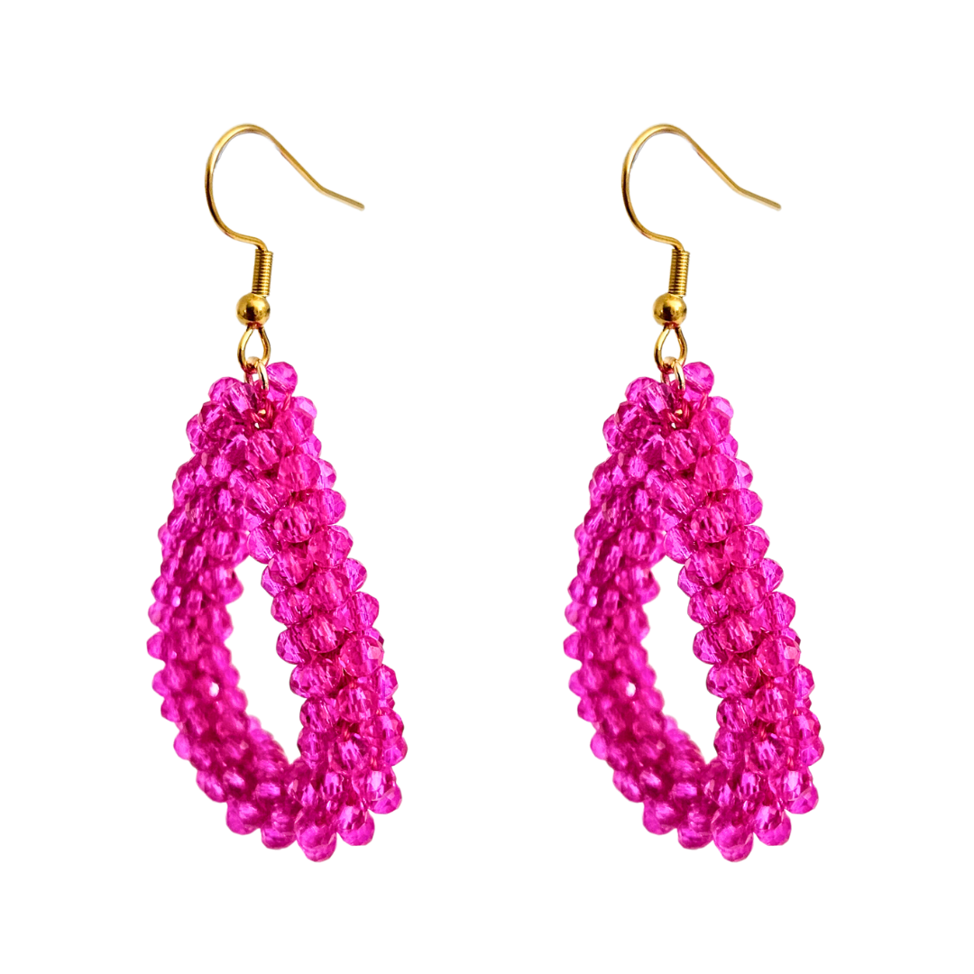 Earrings Drop Facet | Fuchsia