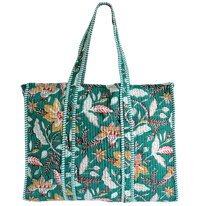 Tote Bag Veerle | Flowers Green