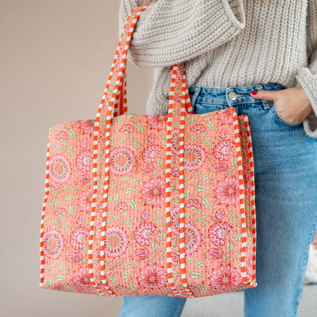 Tote Bag Veerle | Flowers Peach