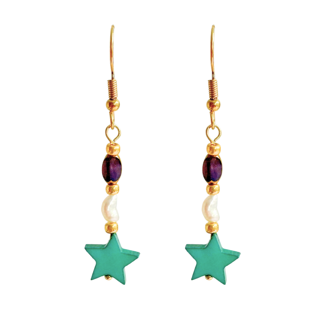 Oorbellen Star Collection | Turquoise 01