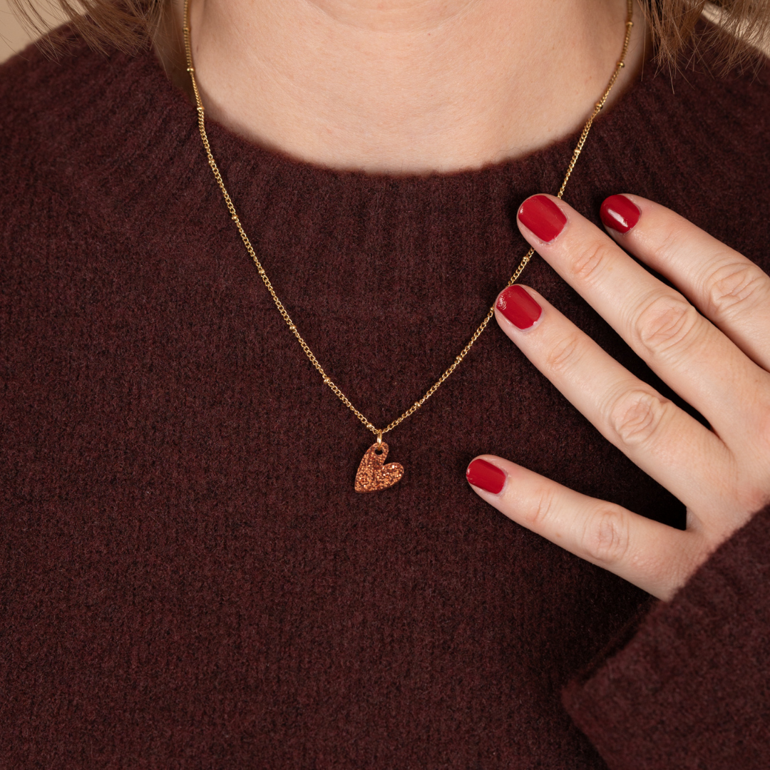 Ketting Lume Charms Festive | Heart - Copper