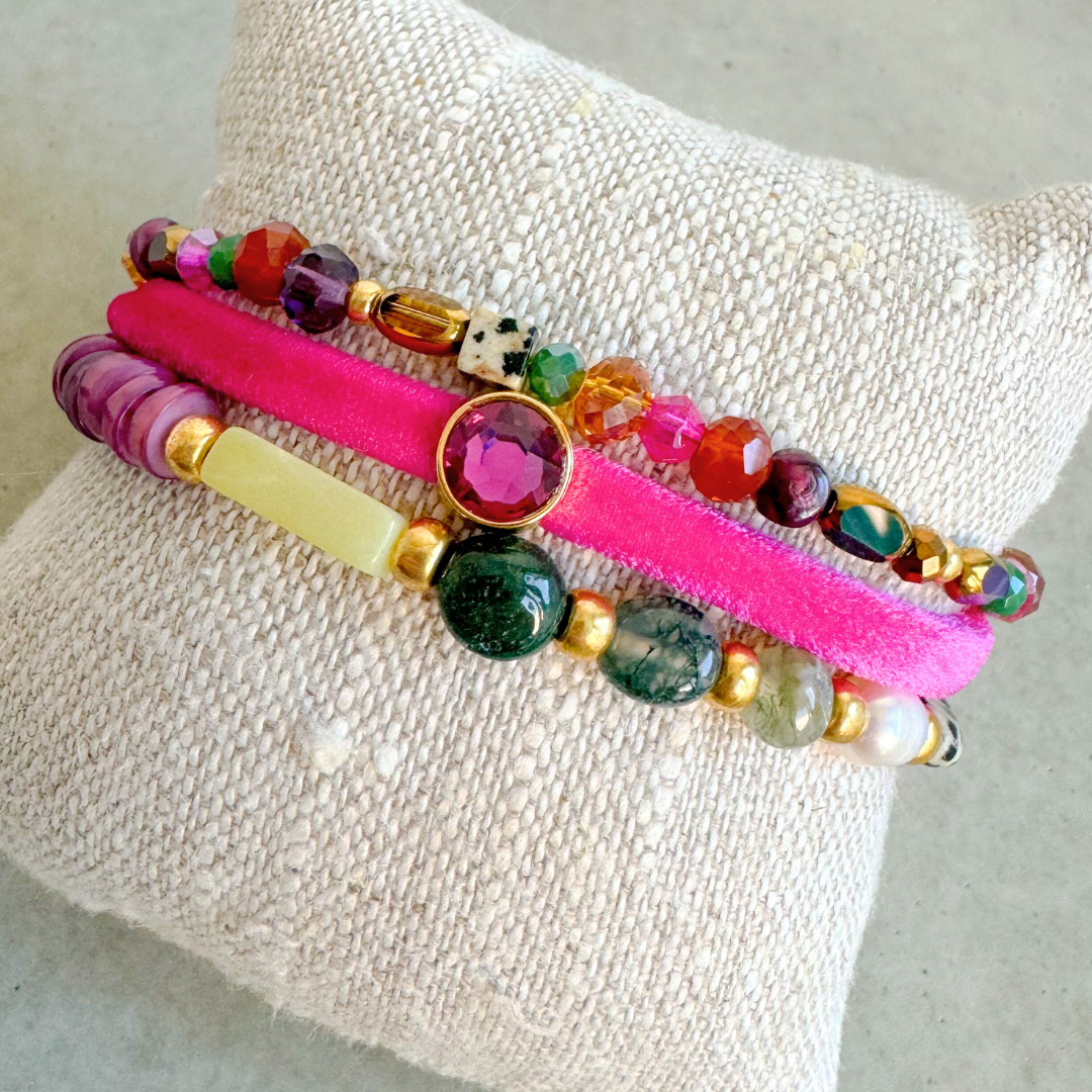 Velvet Armbandje | Magenta