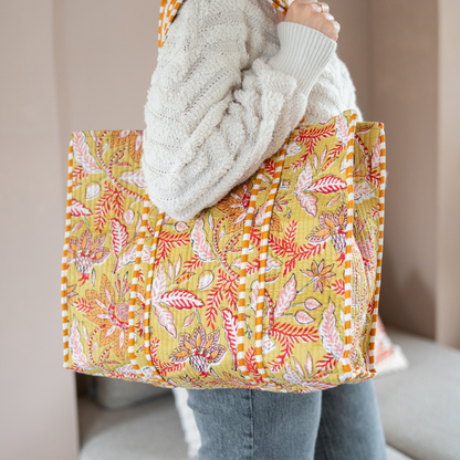 Tote Bag Veerle | Flowers Pistache