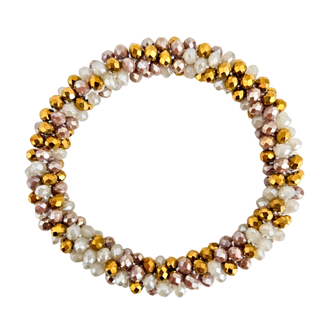 Roll On Facet Bracelet | Gold Mix