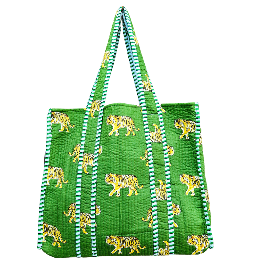 Tote Bag Veerle | Groen Tijger