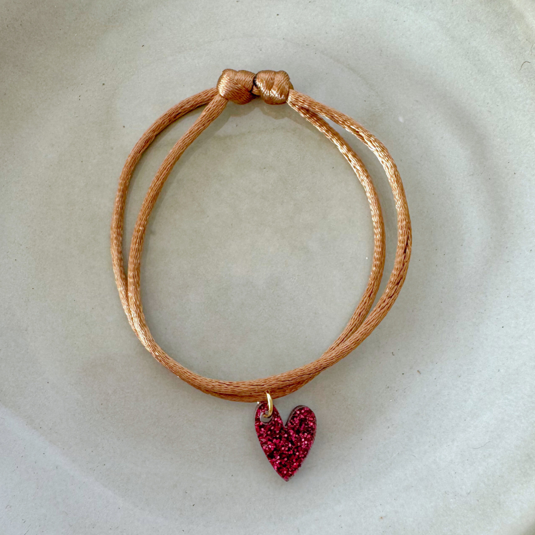 Armband Lume Charms Festive| Heart - Wine