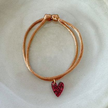 Armband  Lume Charms Festive| Heart - Wine