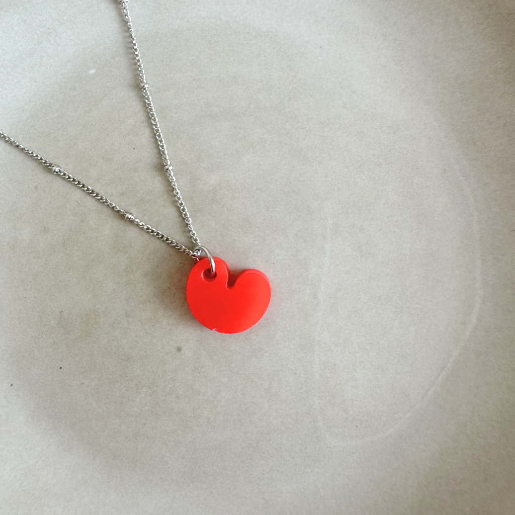 Ketting Lume Charms | Pompeblêdsje Rood Zilver