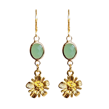 Ohrringe Facetten Mint | Gold