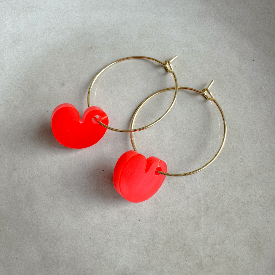 Oorbellen Hoops Lume Charms | Pompeblêdsjes Rood
