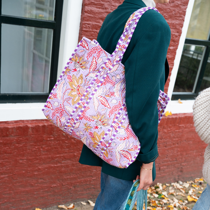 Tote Bag Veerle | Flowers Lila