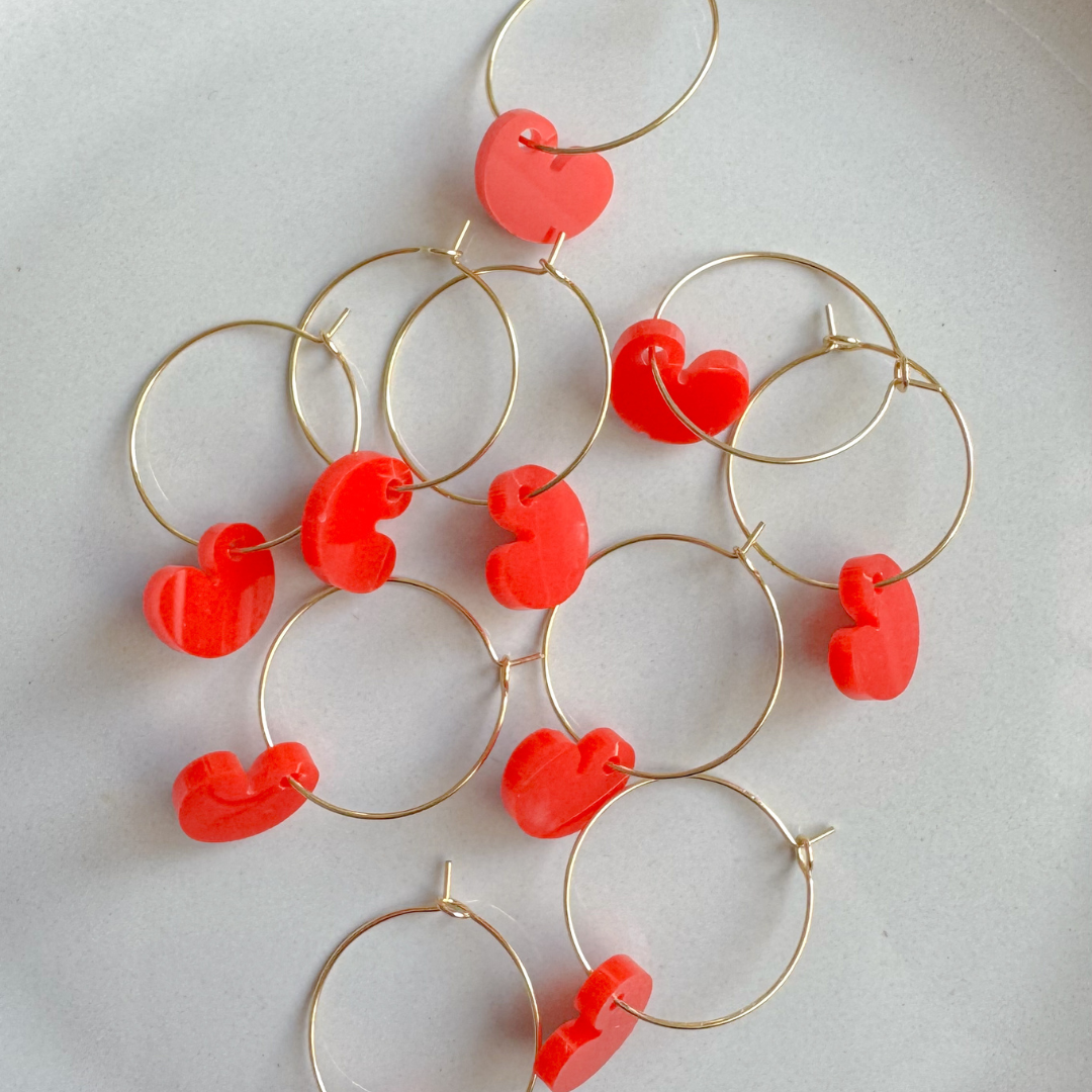 Ohrringe Creolen Leuchtendes Pink | Gold