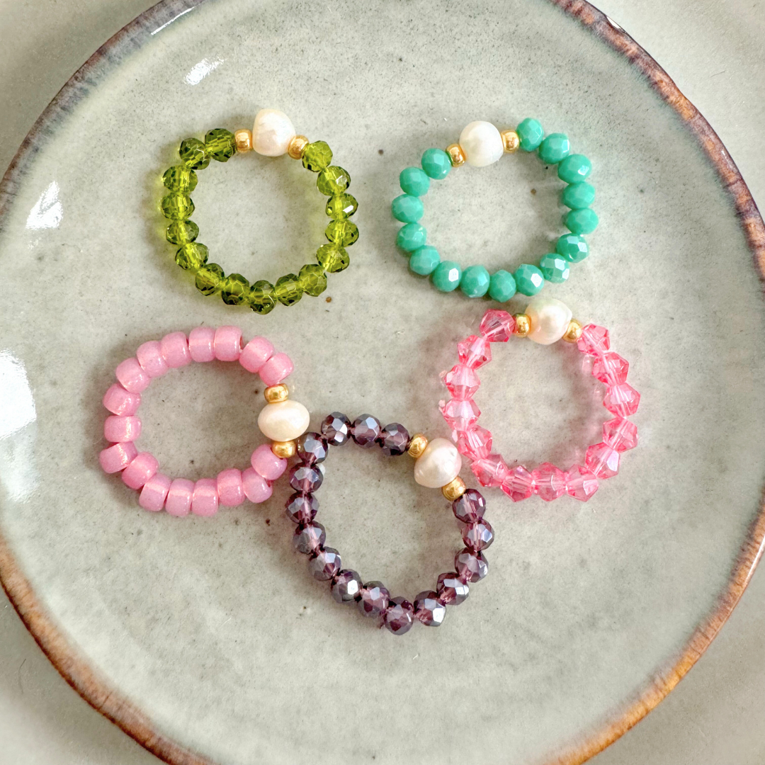 Ring Facet Beads | Pink