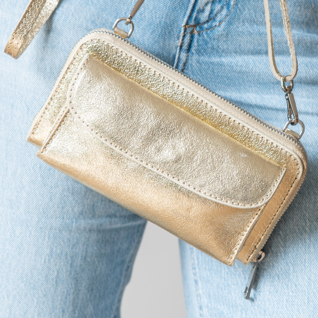 Shoulder bag - Wallet | Gold Metallic