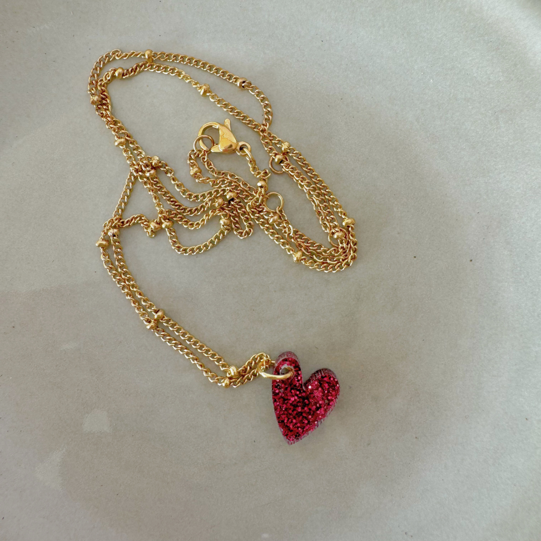 Ketting Lume Charms Festive | Heart - Wine