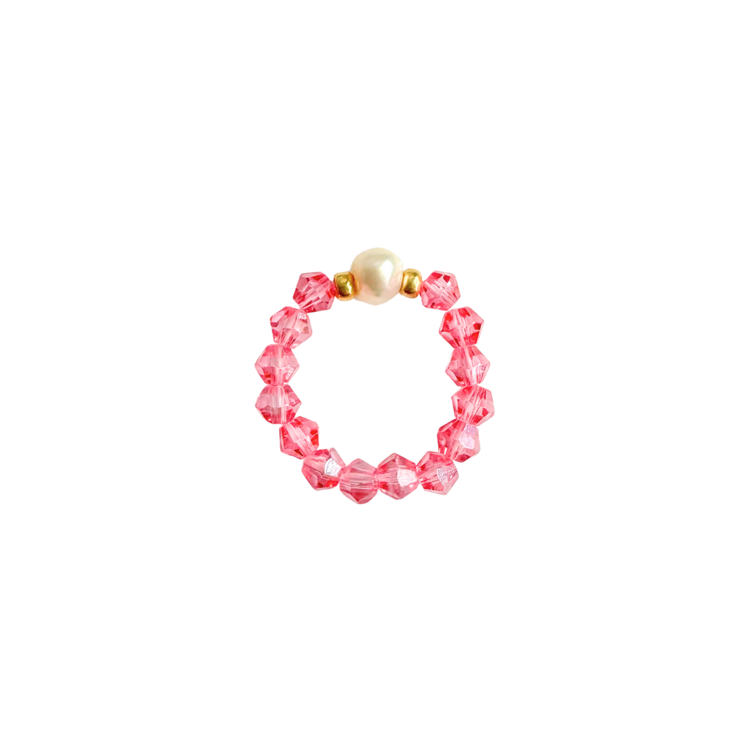 Ring Facet Beads | Pink