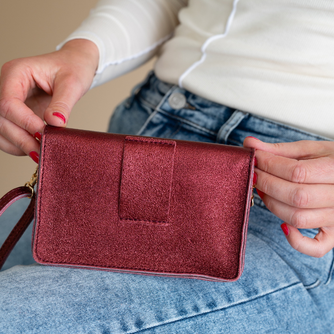 Shoulder bag Lyfke | Metallic Burgundy