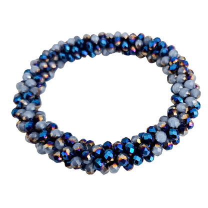 Roll On Facet Armband | Donkerblauw Mix