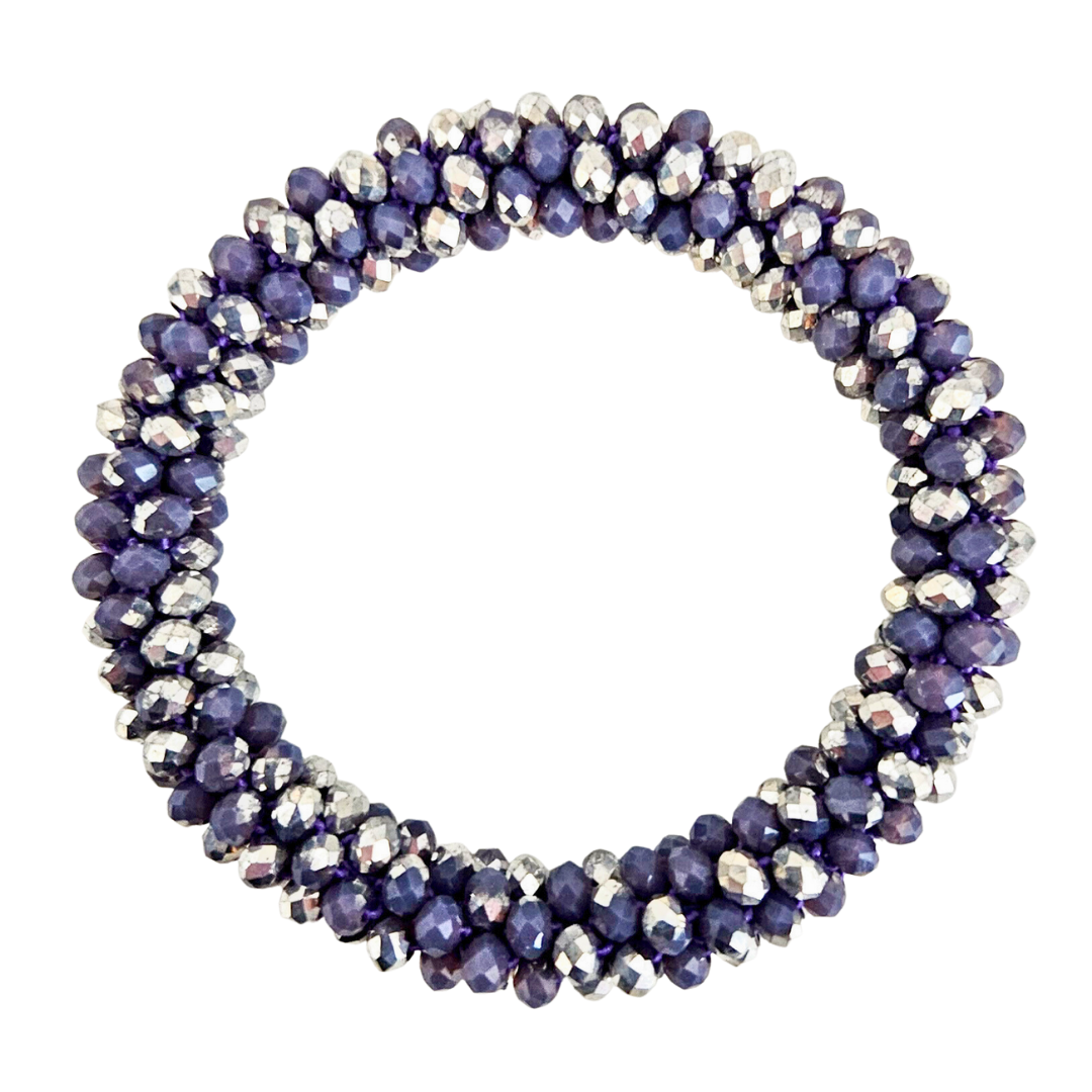 Facet Rol Armband | Silver-Purple
