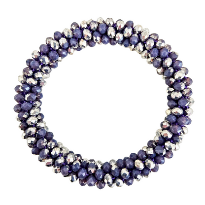 Roll On Facet Armband | Silver-Purple