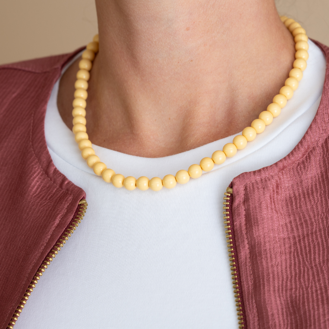 Bold Beads Ketting | Vanille - 8 mm