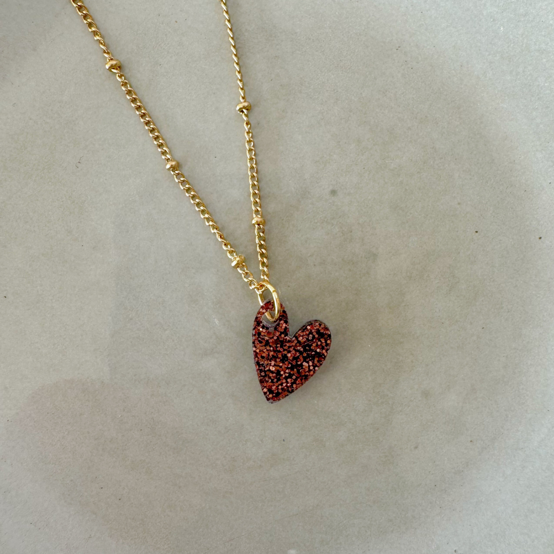 Ketting Lume Charms Festive | Heart - Chocolate