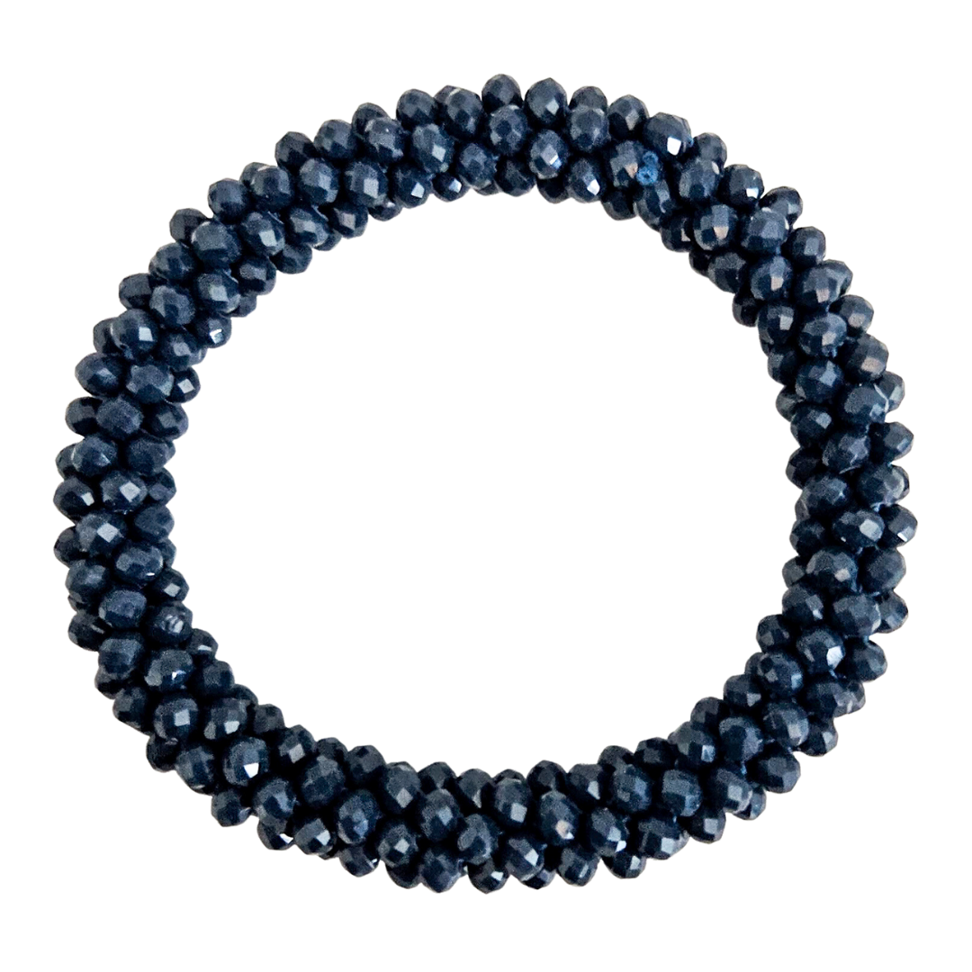 Roll On Facet Armband | Antraciet Blauw
