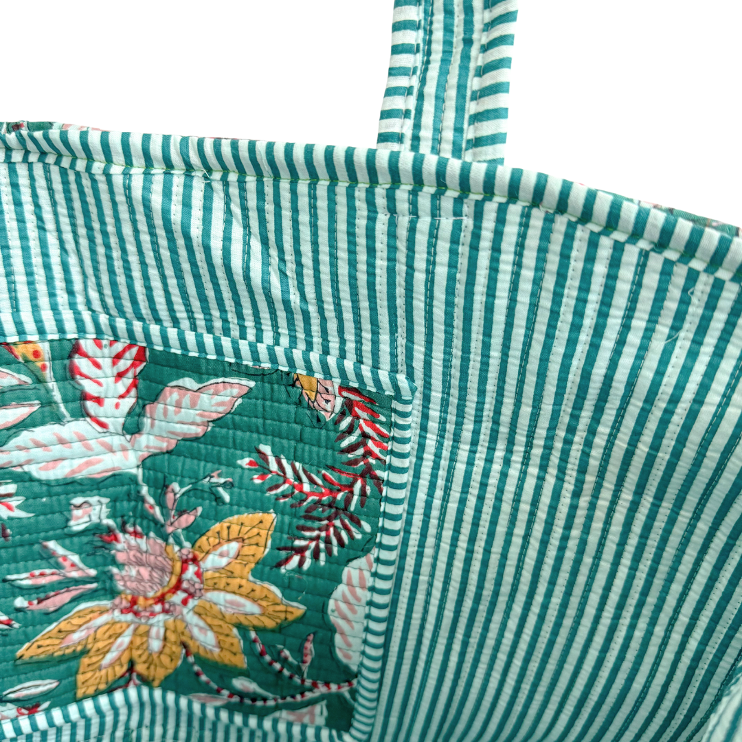 Tote Bag Veerle | Flowers Green