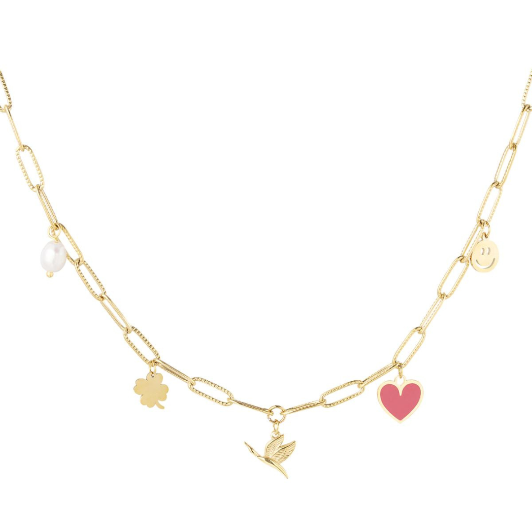 Link chain with charms | Bird Gold