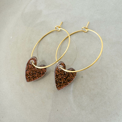 Earrings Creoles Bright Pink | Gold