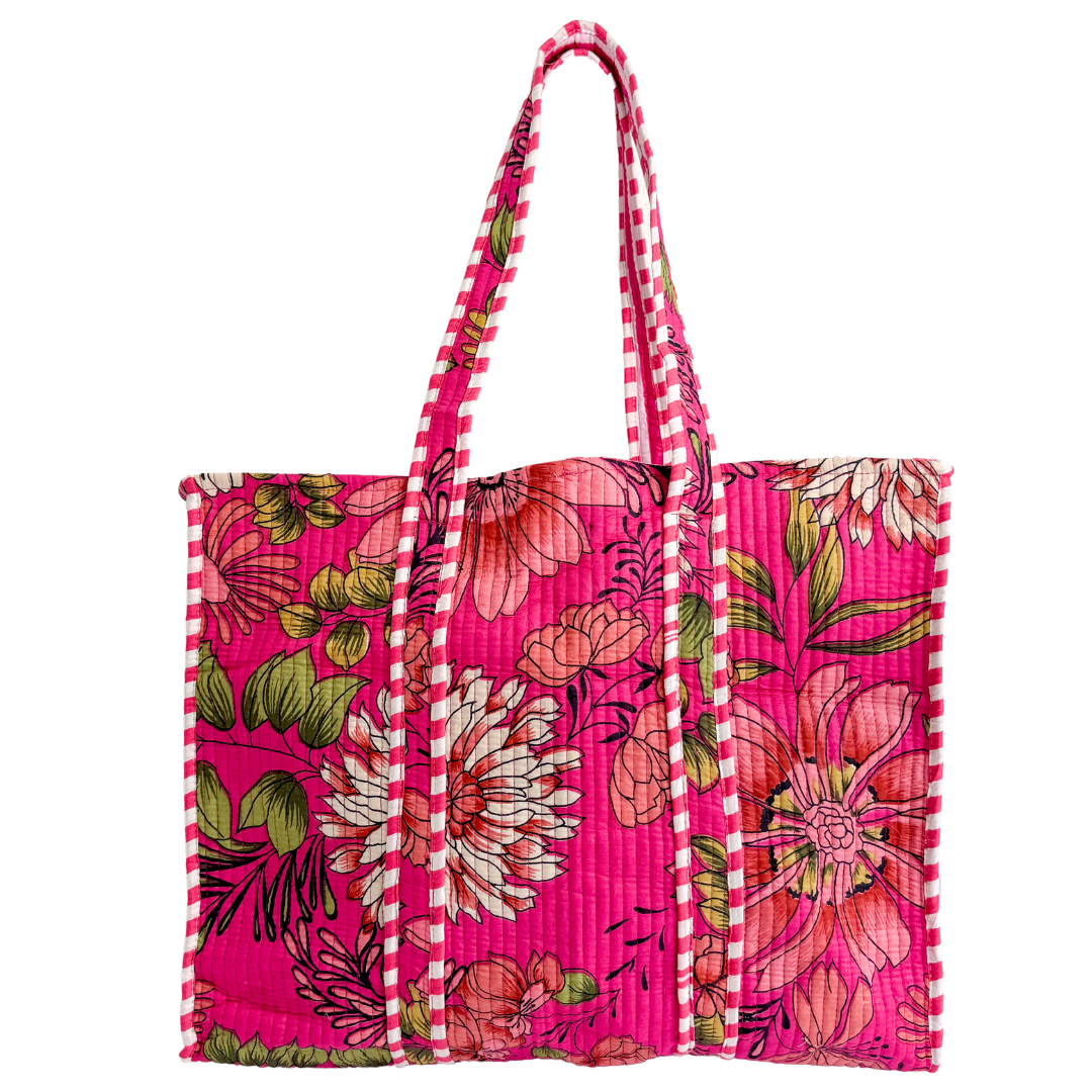 Tote Bag Veerle | Flowers Fuchsia